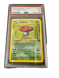 1999 Pokemon TCG Vileplume Jungle 15/64 PSA 5 Holo Unlimited Holo Rare - Image 1
