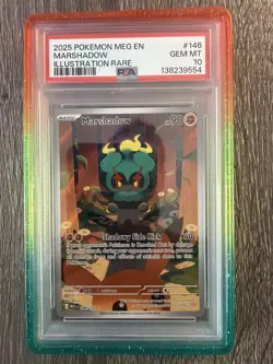 2025 Pokemon Mega Evolution Marshadow 146 Illustration Rare PSA 10 - Image 1
