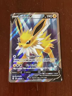 Pokemon TCG Jolteon V (Full Art) 177/203 SWSH07: Evolving Skies Ultra Rare - Image 1