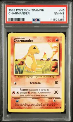 1999 POKEMON SPANISH #46 CHARMANDER PSA 8 - Image 1