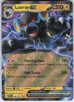 Luxray ex 068/167 Double Rare Twilight Masquerade Pokemon Near Mint - Image 1