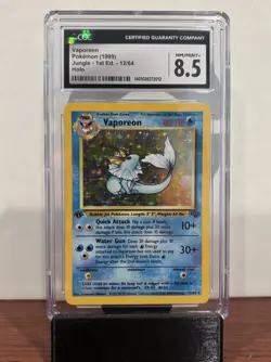 Vaporeon Pokemon Holo Jungle 1st Edition Rare Vintage Card CGC 8.5 - Image 1