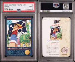 PSA 9 2000 CARDDASS ONE PIECE VISUALADVENTURE PART 1 #2 LUFFY No.2 - Image 3