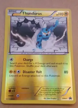 POKEMON PROMO CARD - BLACK AND WHITE - THUNDURUS BW41 (REV HOLO) NM - Image 1