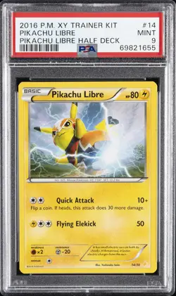 2016 POKEMON XY TRAINER KIT PIKACHU LIBRE HALF DECK #14 PIKACHU LIBRE PSA 9 - Image 1