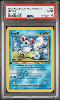 2000 POKEMON NEO GENESIS 1ST ED #66 MARILL PSA 9 - Image 1