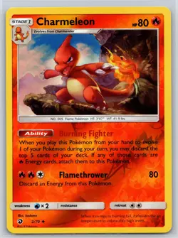 Charmeleon 2/70 UC Dragon Majesty Reverse Holo LP Pokemon - Image 1