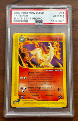 PSA 10 Rapidash 2002 Black Star Promo #51 Pokemon Center NY - Image 1