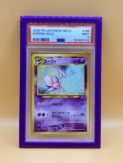 2000 Pokemon Japanese NEO 2 Espeon PSA 9 Holo #196 Mint - Image 1