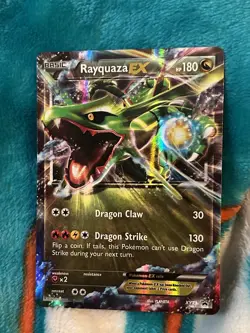Pokemon TCG Rayquaza-EX XY Black Star Promos Holo Card XY73 MP Moderately Played - Image 1