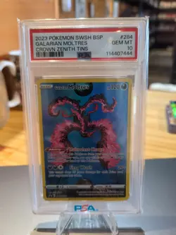PSA 10 Pokemon Crown Zenith Galarian Moltres Black Star Promo Low Pop Rare - Image 1