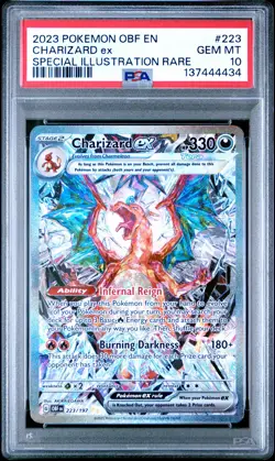 2023 POKEMON OBF EN-OBSIDIAN FLAMES #223 CHARIZARD EX PSA 10 - Image 1