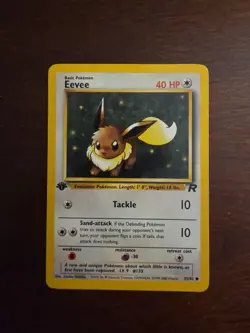Pokemon Eevee 55/82 - Common - 1st Edition Team Rocket (2000) - MP Condition - Image 1