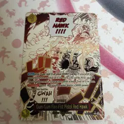Gum-Gum Fire-Fist Pistol Red Hawk (Alt Art) OP11-114 English - One Piece - NM - Image 1