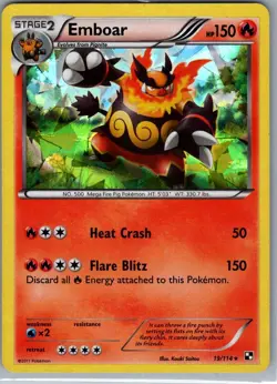 Emboar 19/114 Holo Black and White - Pokemon Card - NM - Image 1