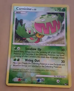 POKEMON PROMO CARD - POP SERIES 8 - CARNIVINE 7/17 - (REV HOLO) NM - Image 1