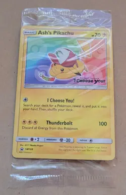 POKEMON PROMO CARD - SUN AND MOON - SM108 ASH'S PIKACHU (SEALED) MINT - Image 1