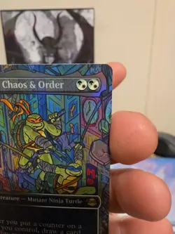 Mikey & Leo, Chaos & Order Borderless Teenage Mutant Ninja Turtles Foil TMNT MTG - Image 4