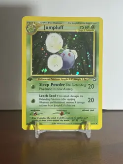 Pokemon Neo Genesis 1st Edition Jumpluff Holo Rare Card 7/111 LP Condition SWIRL - Image 1