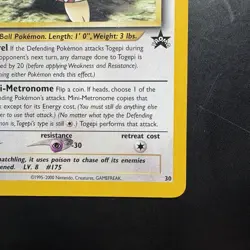 Pokemon Vintage WoTC Black Star Promo Togepi #30 Wizards Of The Coast 2001 - Image 4