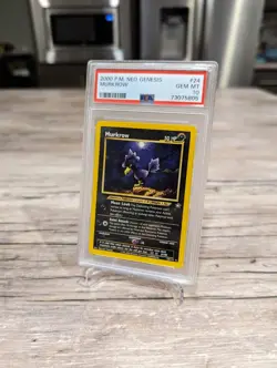2000 Pokemon Neo Genesis #24 Murkrow PSA 10 Card GEM MINT! Trusted Seller! Rare! - Image 2
