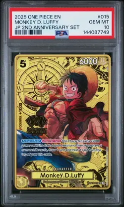 2025 ONE PIECE JPN 2ND ANV SET #015 MONKEY D. LUFFY PSA 10 - Image 1
