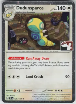 Pokemon TCG Dudunsparce Rare Prize Pack Series Cards 129/162 - Image 1