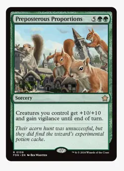 Preposterous Proportions | MTG FDN Foundations | Green Sorcery +10/+10 Rare | NM - Image 1