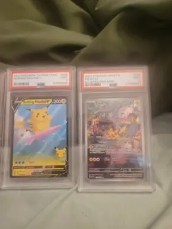Pikachu PSA 9 Lot- illustration Rare, VMAX, Surfing Pikachu V-Graded Card Bundle - Image 2