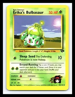 💥 Erika's Bulbasaur - 39/132 Gym Heroes - Pokemon TCG Vintage Card - 2000 - Image 1