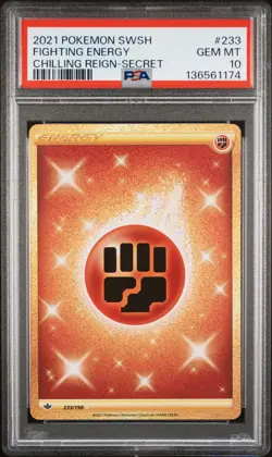 Pokemon Chilling Reign Fighting Energy 233 PSA 10 - Image 1