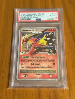 PSA 6 Blaziken FB LVL X Holo 142 Supreme Victors Pokemon - Image 1