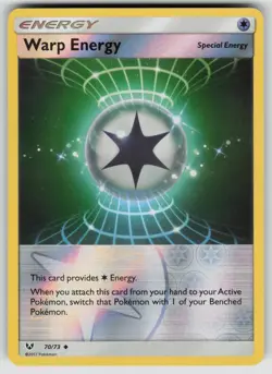 WARP ENERGY 70/73 UNCOMMON SHINING LEGENDS POKEMON REVERSE HOLO NEAR MINT - Image 1