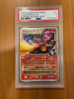 PSA 5 Charizard G Lv X 143 Supreme Victors Holo Pokemon New Cert US Seller - Image 1