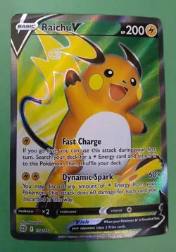 Pokemon Sword & Shield Brilliant Stars Raichu V 158/172 Full Art Rare - Image 2