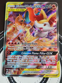 Pokemon TCG Charizard & Braixen GX TAG TEAM Full Art Holo SM230 English - Image 1