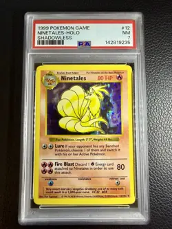 1999 Pokemon Base Set Ninetales Shadowless Holo PSA 7 - Image 1