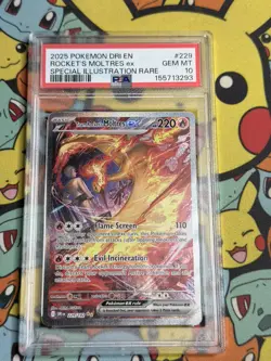 Pokemon Team Rocket's Moltres Destined Rivals SIR #229 PSA 10 Gem Mint - Image 1