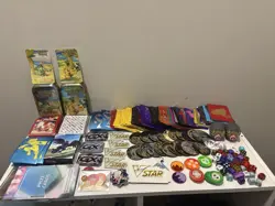 Pokemon Accessories Lot |Dice Sleeves Coins Tins Markers Pins Markers Stickers| - Image 1
