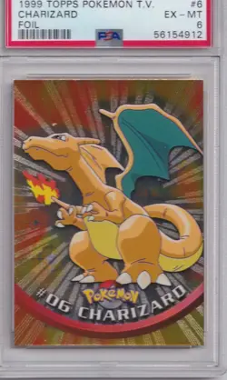 Pokemon 1999 TOPPS T.V. Charizard Foil PSA 6 (588) - Image 1
