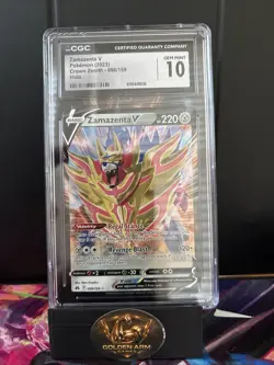 Pokemon TCG GEM MINT 10 CGC Zamazenta V 098/159 Crown Zenith - Image 1
