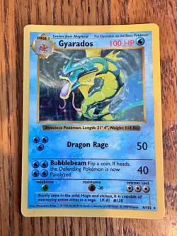 Pokemon Gyrados 1999 Base Set - Holo Shadowless 6/102 Rare Vintage - Image 1