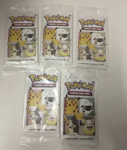 Pokemon 25th Anniversary General Mills Cereal 5 SEALED PACKS 3 Cards Per Pack! - Image 1