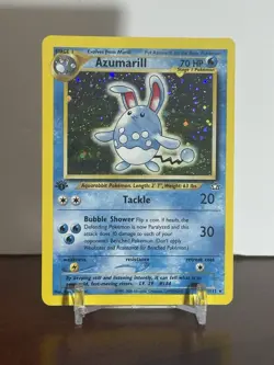 1st Edition Azumarill 2/111 Holo Neo Genesis Vintage Pokemon Card LP - Image 1