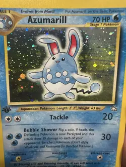 1st Edition Azumarill 2/111 Holo Neo Genesis Vintage Pokemon Card LP - Image 3