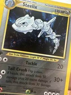 Pokemon Steelix Neo Genesis 1st Edition Holo Rare Card 15/111 SWIRL!!! LP - Image 3