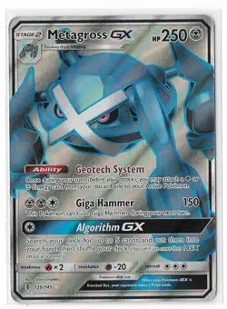 Metagross GX 139/145 Guardians Rising Sun & Moon Full Art FA Pokemon TCG Card LP - Image 1
