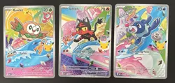 Pokemon First Partner Illustration Collection Promo Rowlet, Litten, Popplio - Image 1