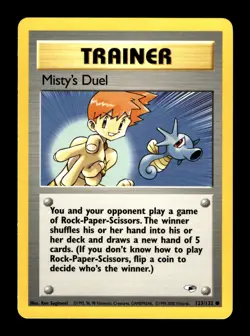 6-02-08 PWE pokemon unplayed . 2000 gym heroes trainer misty's duel #123/132 - Image 1