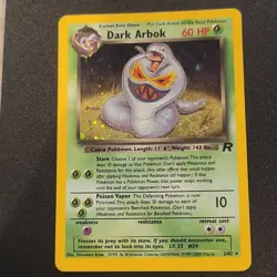Pokemon Dark Arbok Holo Rare Team Rocket 2/82 Unlimited 1995 Mitsuhiro Arita - Image 1